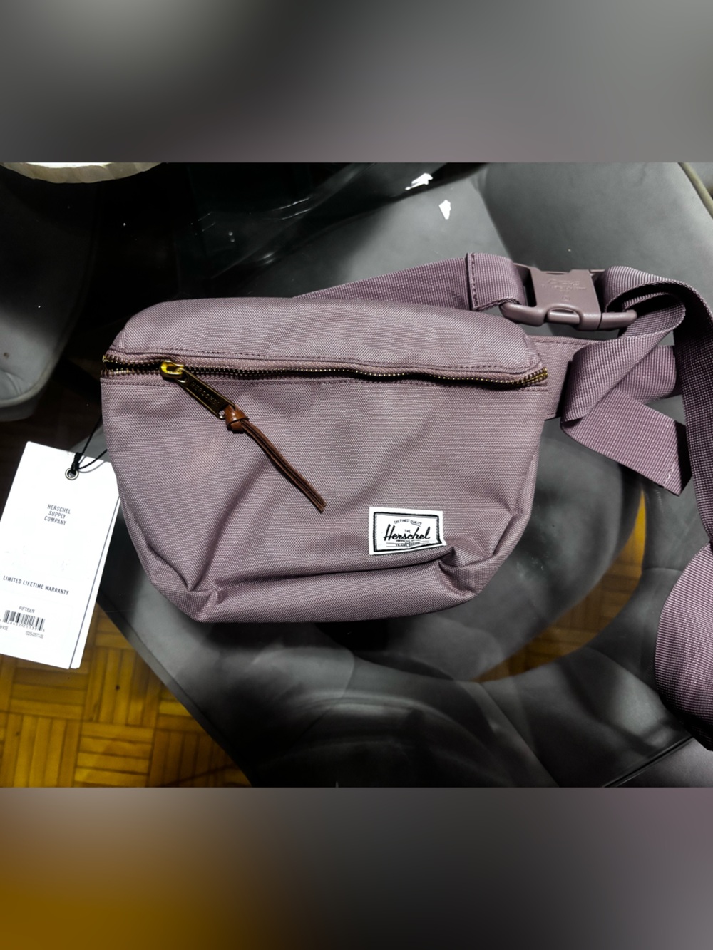 Herschel Supply Company Lavender Belt Bag with Leather Pull